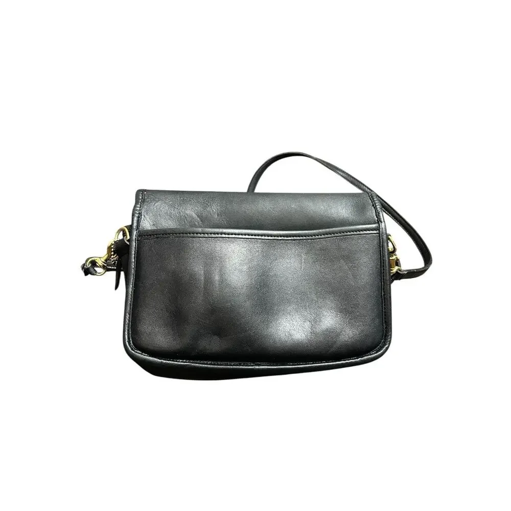 Vintage Coach Black Leather Small Pocket Purse Crossbody Bag 9755 - Picture 7 of 7